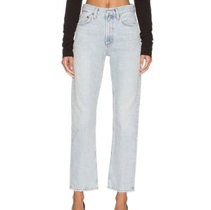 AGOLDE Mia Jeans Mid Rise Straight Leg Jean Scene Light Blue 27 Revolve